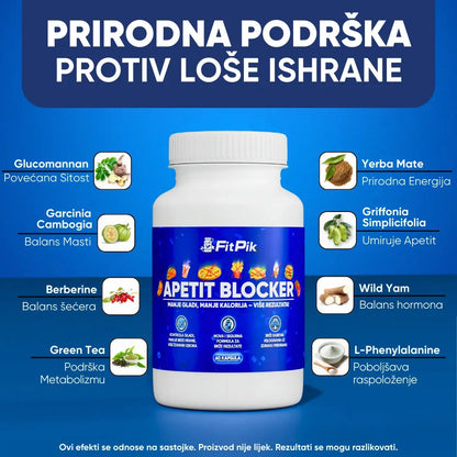 Prirodni sastojci Fitpik Apetit Blocker suplementa za kontrolu gladi
